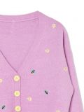 Różowy kardigan z haftami - fioletowy - CROPP - small6