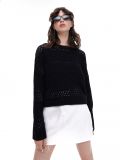 Czarny ażurowy sweter - czarny - CROPP - small5