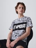 Comic strip print T-shirt - Weiß - CROPP - small1