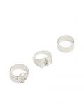 3 pack pierścionków - srebrny - CROPP - small1