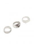 3 pack męskich pierścionków - srebrny - CROPP - small1