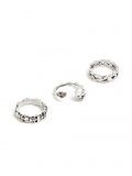 3 pack pierścionków z motywem czaszek - srebrny - CROPP - small1