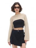 Krótki kremowy sweter - kremowy - CROPP - small2