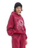 Bordowa bluza z kapturem i nadrukiem - kasztanowy - CROPP - small2