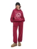 Bordowa bluza z kapturem i nadrukiem - kasztanowy - CROPP - small1