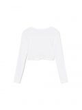 Biała bluzka crop z wycięciami - biały - CROPP - small6