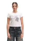 T-shirt bianca con stampa - Bianco - CROPP - small1