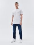 Jeansy męskie slim z efektem sprania - granatowy - CROPP - small4