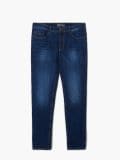 Jeansy męskie slim z efektem sprania - granatowy - CROPP - small1
