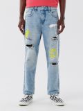 Vaqueros azules con estampado de grafiti - Azul - CROPP - small2