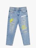 Vaqueros azules con estampado de grafiti - Azul - CROPP - small4