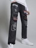 Blugi cu imprimeu stil graffiti, negri - GRI - CROPP - small4