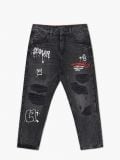 Blugi cu imprimeu stil graffiti, negri - GRI - CROPP - small6