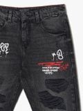 Blugi cu imprimeu stil graffiti, negri - GRI - CROPP - small7