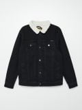 Jeansowa kurtka sherpa - czarny - CROPP - small1