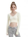 Kremowy top z dzianiny - kremowy - CROPP - small2