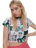 T-shirt z motywem mangi - biały - CROPP - small1