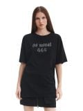 Czarny t-shirt z cyrkoniami - czarny - CROPP - small1