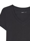 Czarny t-shirt z dekoltem V - czarny - CROPP - small2