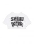Biały crop top z napisem - biały - CROPP - small3