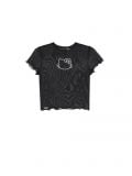 Czarny t-shirt z cyrkoniami Hello Kitty - czarny - CROPP - small3