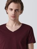 Koszulka z dekoltem V - kasztanowy - CROPP - small5