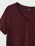 Koszulka z dekoltem V - kasztanowy - CROPP - small2