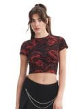 T-shirt z motywem smoków all over - czarny - CROPP - small1