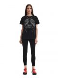 Czarna koszulka oversize z nadrukiem - czarny - CROPP - small1