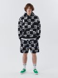 Felpa con cappuccio a quadri neri e bianchi - Nero - CROPP - small2