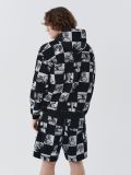 Felpa con cappuccio a quadri neri e bianchi - Nero - CROPP - small3
