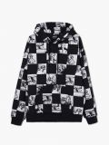 Felpa con cappuccio a quadri neri e bianchi - Nero - CROPP - small4