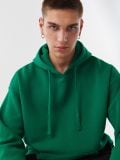Zielona bluza basic z kapturem - zielony - CROPP - small1