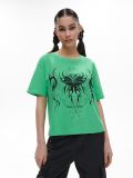 Zielony T-shirt z nadrukiem - zielony - CROPP - small3