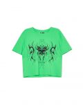 Zielony T-shirt z nadrukiem - zielony - CROPP - small2
