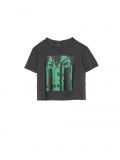 T-shirt z motywem anime - szary - CROPP - small3