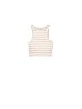 Tank top w paski - beżowy - CROPP - small1