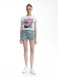 Biały t-shirt z nadrukiem The Rolling Stones - biały - CROPP - small1