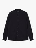 Camisa negra con cuello mao - Negro - CROPP - small3