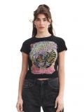 Czarny t-shirt z nadrukiem The Rolling Stones - czarny - CROPP - small2