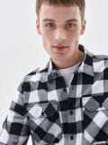 Kariertes Flanellhemd - Schwarz - CROPP - small1