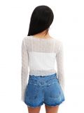 Biala bluzka z ozdobnym wzorem - kremowy - CROPP - small3