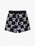Pantalón corto a cuadros blancos y negros - Negro - CROPP - small4