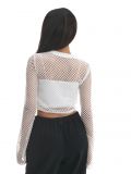 Biała siateczkowa bluzka - biały - CROPP - small3
