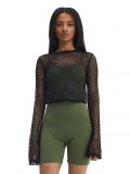Czarna siateczkowa bluzka - czarny - CROPP - small1