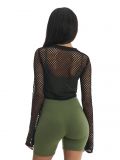 Czarna siateczkowa bluzka - czarny - CROPP - small3
