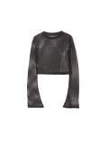Czarna siateczkowa bluzka - czarny - CROPP - small6