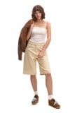 Beżowe bermudy basic - kremowy - CROPP - small1