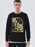Tricou cu mânecă lungă Smiley® - negru - CROPP - small1