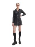 Czarna sukienka z imitacji skóry - czarny - CROPP - small1